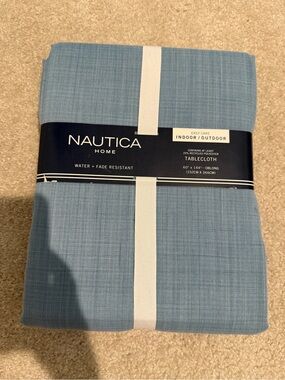 Nautica Light Blue Indoor/Outdoor Tablecloth